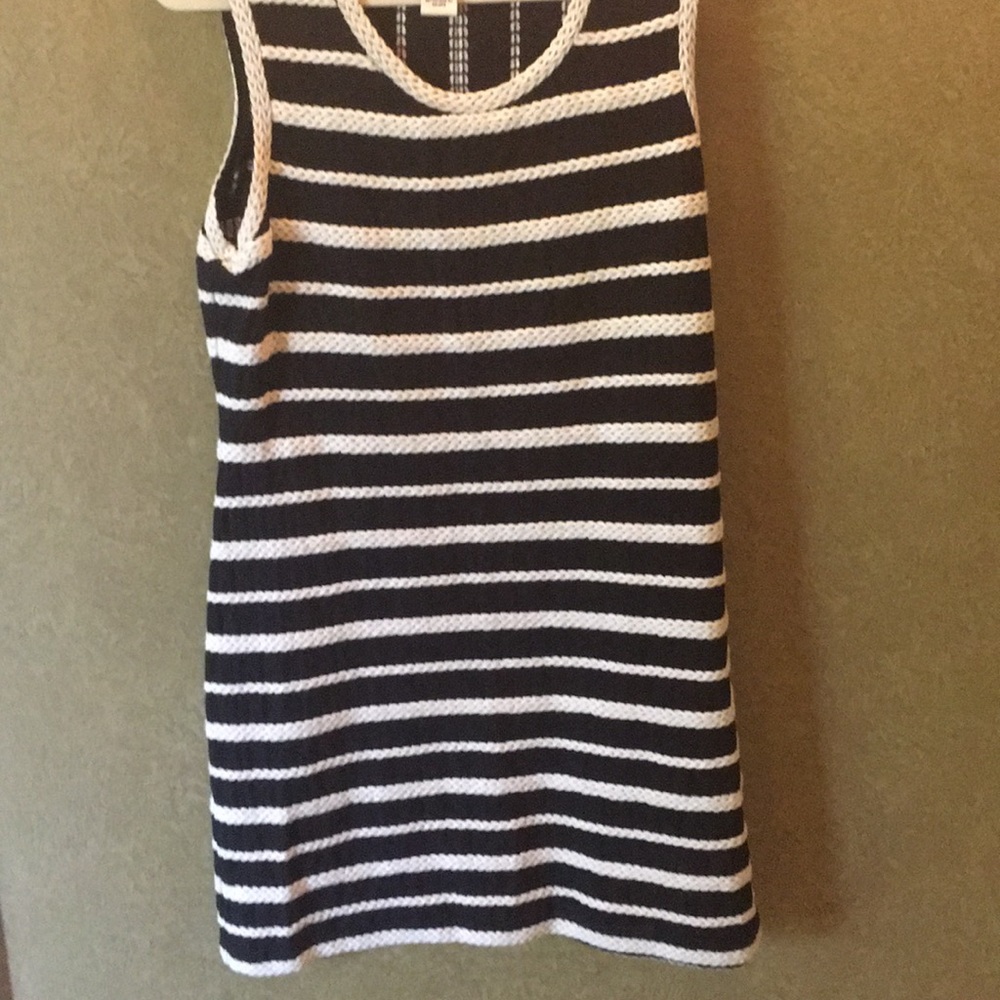 Max Studio Black cream knit tank dress